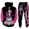 New Men's Skull Rose Sweatshirt 3D Print Hoodie/Pants/Set Hip Hop Style Tracksuit Sportswear Fashion Men's Clothing Suit