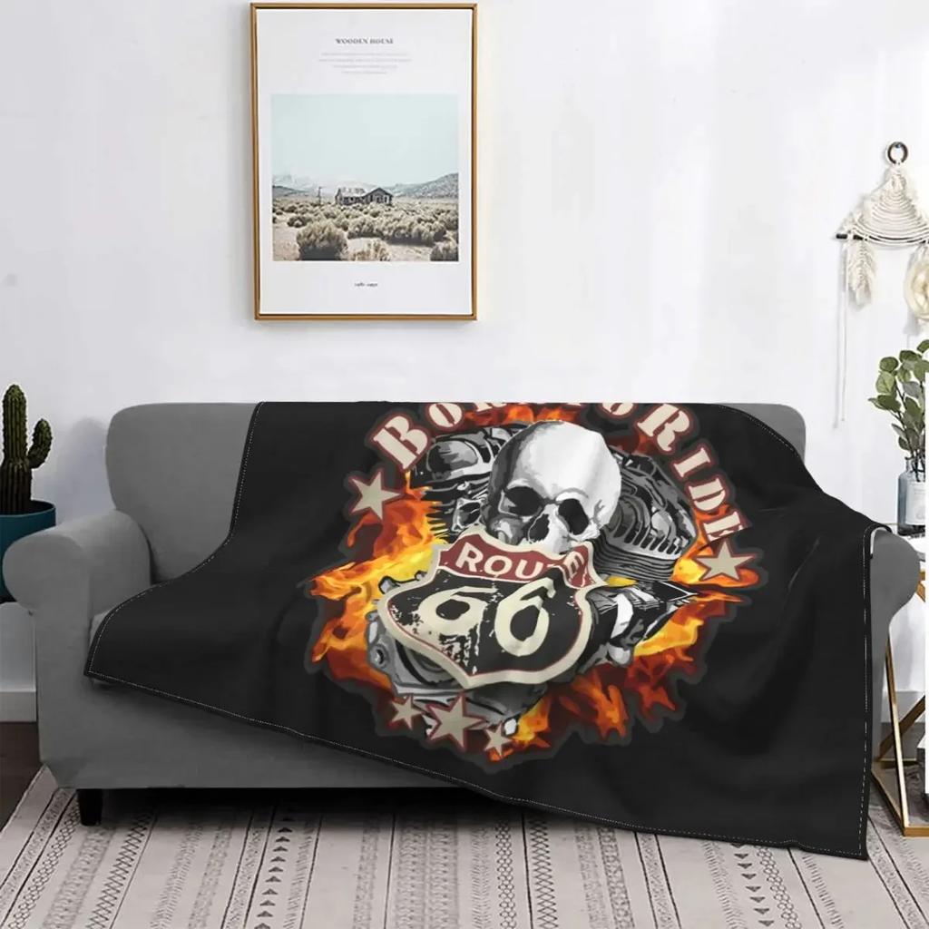 Route 66 Mother Road My Version Blankets Fleece Ultra-Soft Throw Blankets for Bedroom Sofa Bedspread for Living Room/Bedroom