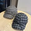 Новая осенне-зимняя универсальная полосатая клетчатая мягкая шерстяная бейсболка для женщин, милая шляпа с козырьком и бантом на шнурке, трендовая