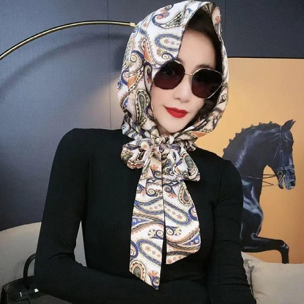 Women Islamic Hat Simulation Silk Muslim Turban Headscarf Baotou Hat Hijab Cap