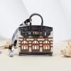 Stylish Mini House Keychain: Platinum Window Coin Purse & Earphone Holder