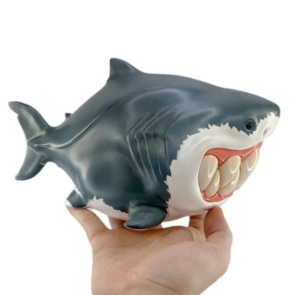 Spoof Shark Resin Ornament Resin Animal Statue Ornament Shark Bee Ornament Science Fiction Fans