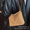 Suede Bag Women's Large Capacity 2025 New Autumn and Winter Versatile Retro Shoulder Underarm Bag Commuter Bucket Bag