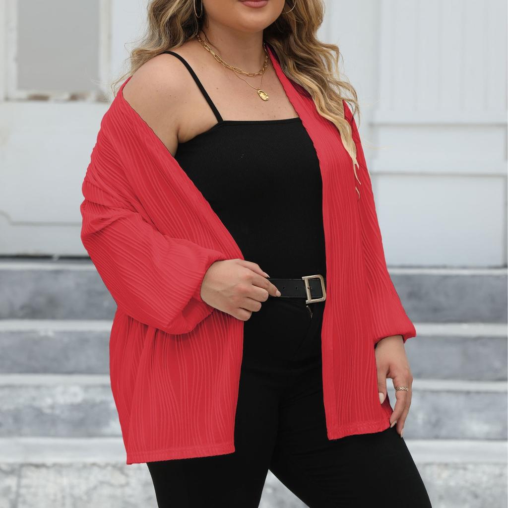 Женский кардиган больших размеров, однотонные толстовки для полных женщин, белый топ большого размера, женская распродажа, новинка 2024 года