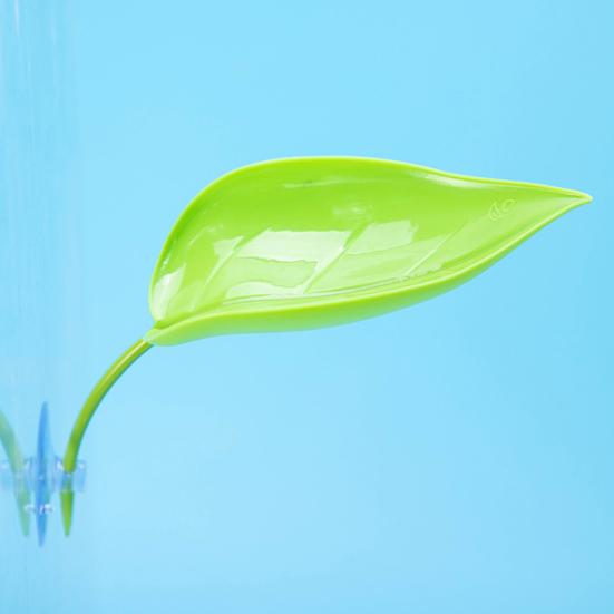 3 Pcs Turtle Basking Platform Leaf Shape Bearded Dragon Basking Platform with Suction Cups Tree Frog Tank Accessories for Leopard Gecko Tank Decor