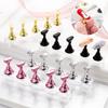 2Pcs Acrylic Nail Display Stand DIY Nail Rhinestones Holder Magnetic Practice Stands False Nail Tip Manicure Tool