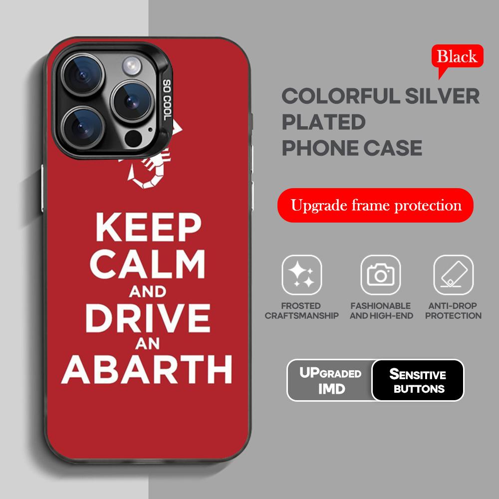 A-ABARTHes Italy Phone Case black IMD Colorful Silver Suitable case for iPhone 17 16 e 15 14 13 12 11 XS Pro Max