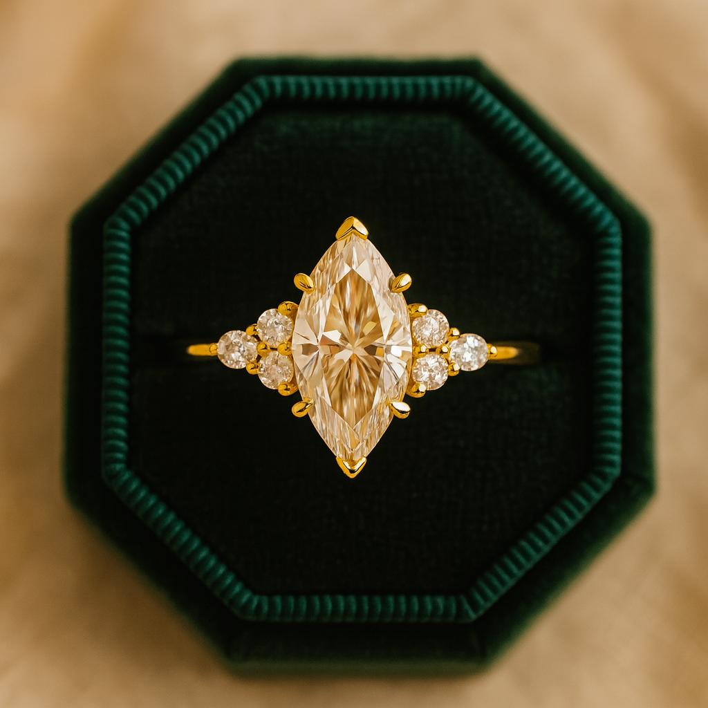 Помолвочное кольцо огранки «маркиза», серебряное ювелирное изделие с покрытием из желтого золота, женское юбилейное и обручальное кольцо