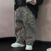 Корейские брюки с широкими штанинами в стиле ретро с леопардовым принтом для мальчиков и девочек - мода осень/зима 2025 года для детей