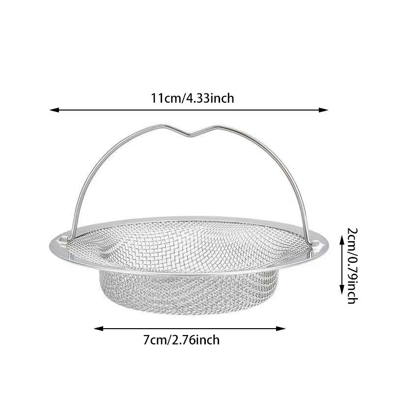 Thickened Kitchen Sink Strainer Basket with Handle Practical Pool Base Universal Vegetable Residue Filter Drainer