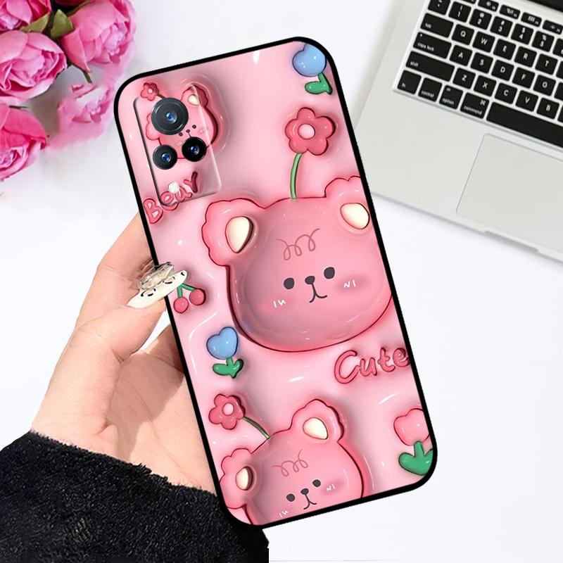 Чехол для Vivo V21 4G 5G V21s V2066 V2050 Мультяшное Животное Мягкий Силиконовый TPU Чехол для Телефона Для V21e V2061 V2055 Ударопрочный Бампер