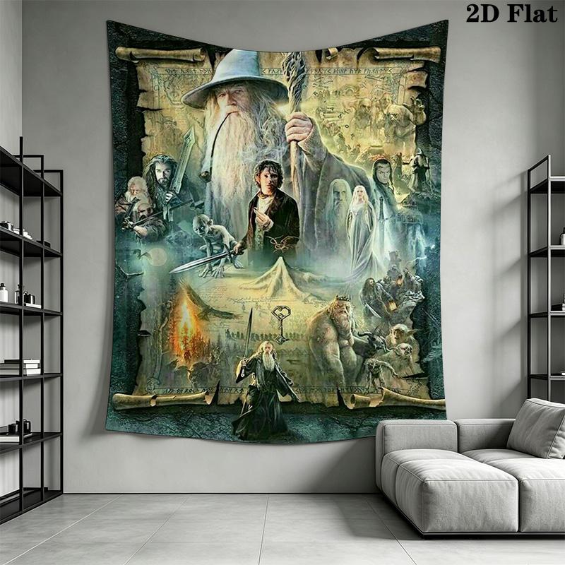 Fantasy Heroes Unite Magical Tapestry Tapestry Background Cloth Wallmounted Atmospheric Background Cloth Wall Covering Decoration