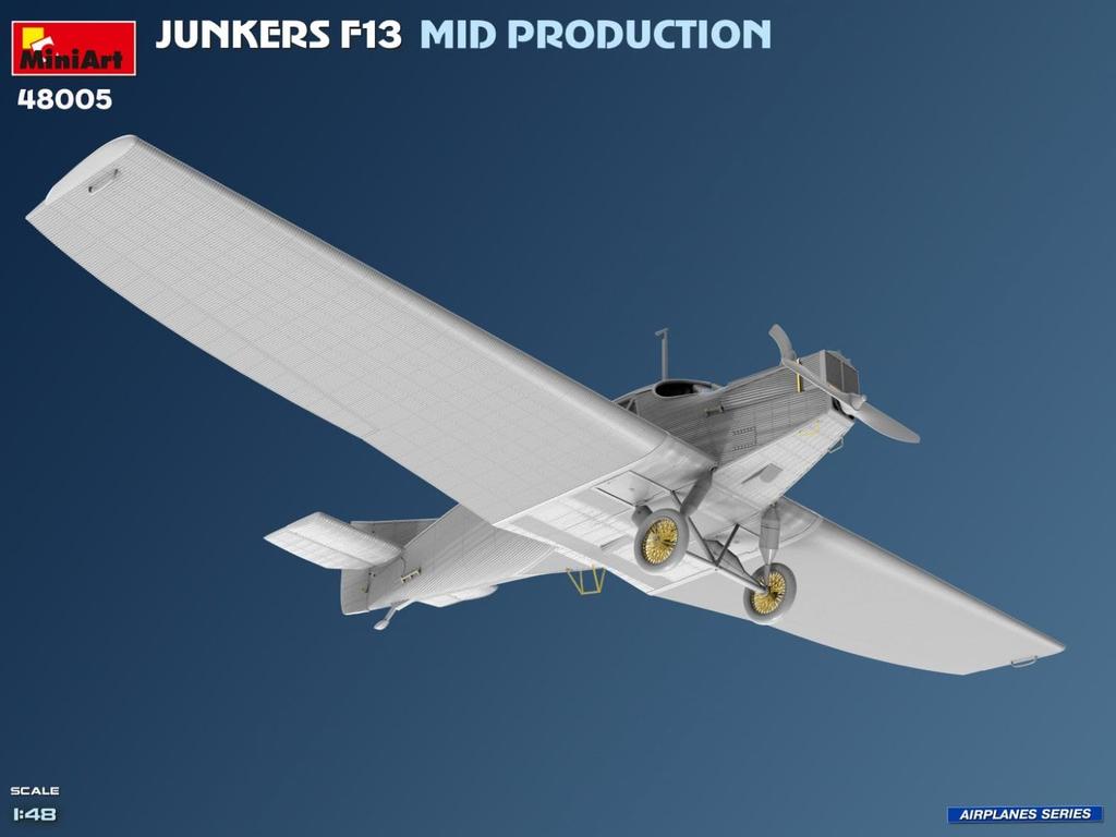 MiniArt Junkers F13 Швейцария Набор пластиковой модели MA48005 1/48 Средняя серия Германия, Польша, (Самолет)