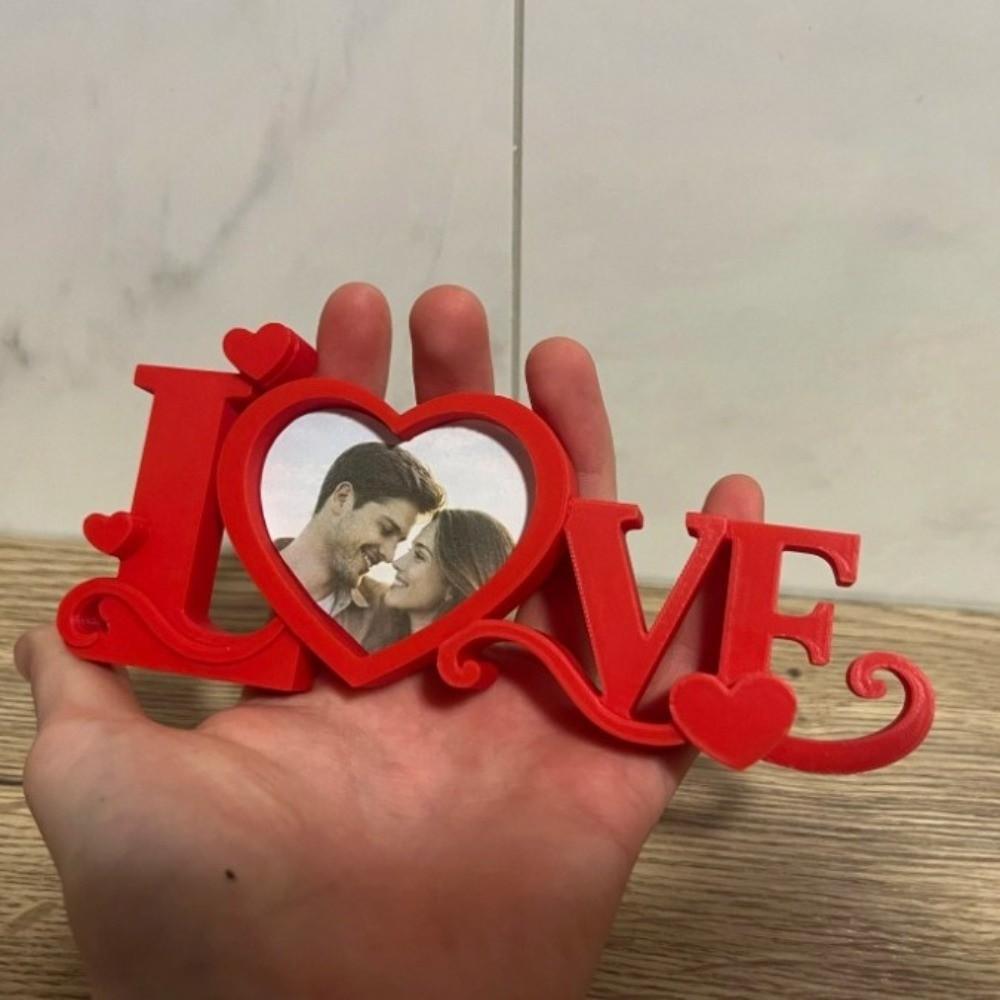 3D Printed Photo Holder Heart Shaped Desktop Photo Frame Photo Stand Romantic Home Decoration