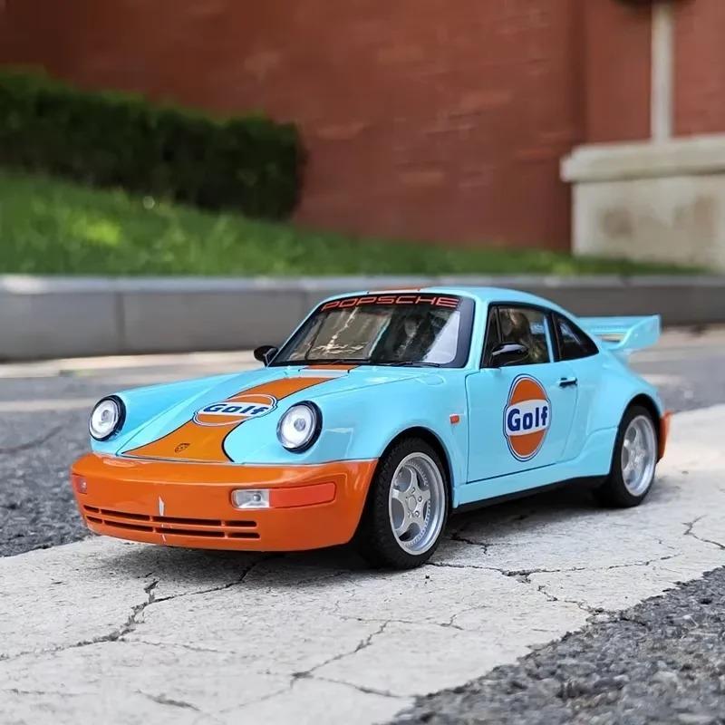 Масштаб 1/24 Сплав Автомобиль Porsche 964 Литые модели и игрушечные транспортные средства Модель автомобиля Звук и свет Инерционная машина Игрушки для детей Подарки