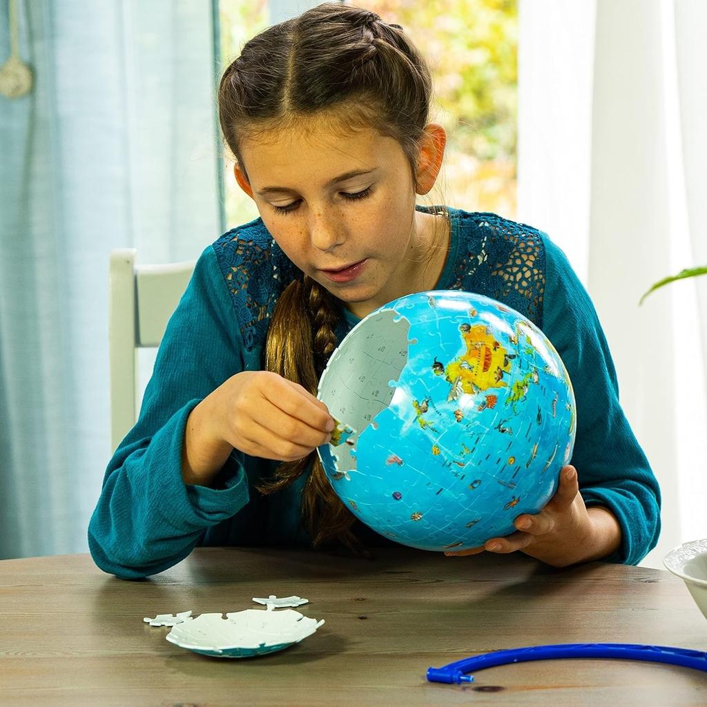 Ravensburger 3D Глобус Животных 180 Деталей Готовый 20см Артикул 12338 Рекомендуется 6 лет и 3D Подарочный Пазл, детали, размер диаметр, Нет. 4, повзрослеть. [Головоломка,