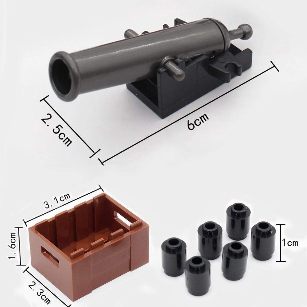 Средневековая военная пушка, маленькая фигурка солдата, строительный блок, пиратский корабль, артиллерийская сцена, украшение, игрушка
