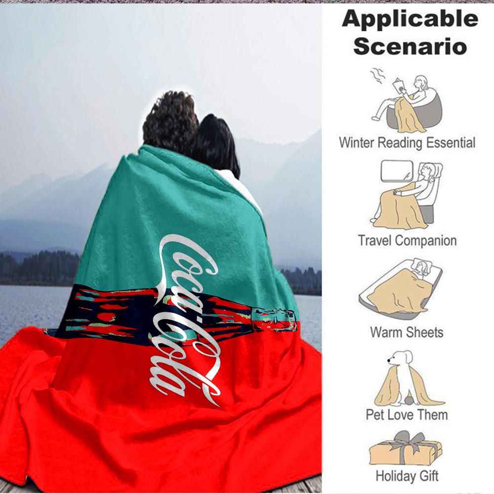 1Pc Cocacola Bottle Blanket Soft And Comfortable Casual Warm Camping Travel Christmas Halloween Xmas Gift M928172