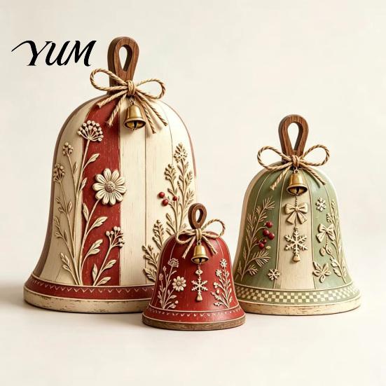 Decorative Wood Crafts for Home 3Pcs/Set Christmas Wooden Ornaments, Rustic Gingerbread Man Tree Tiered Tray Farmhouse Mantel Accents Decor,