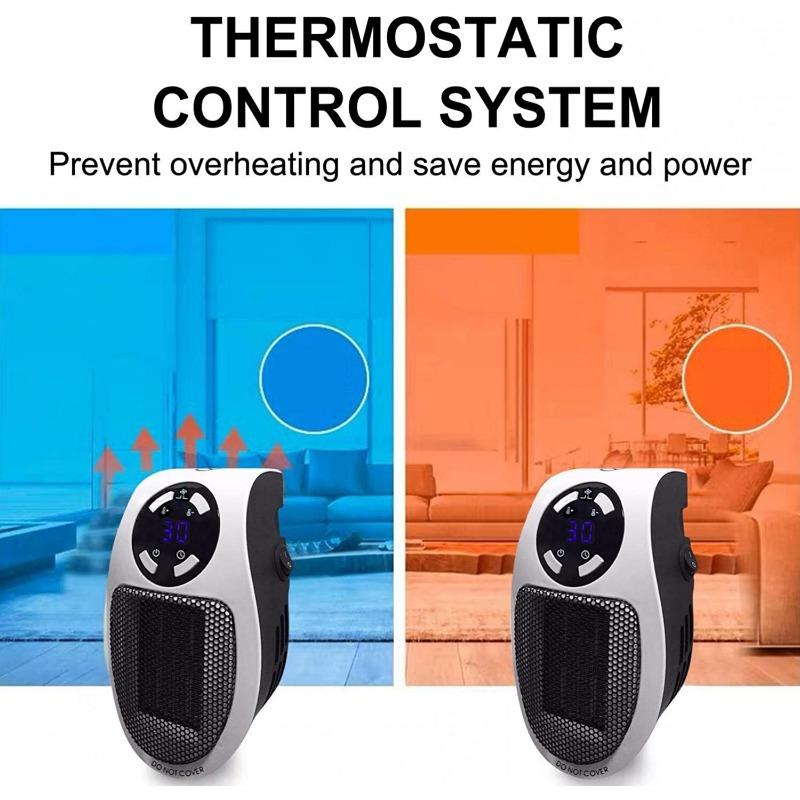 Тихий, быстрый, переносной, беспроводной обогреватель, настенный, с термостатом, таймером, пультом дистанционного управления, небольшой обогреватель для помещения, офиса, ванной комнаты