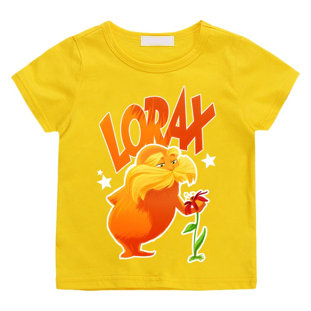 The Lorax Kids T-shirts Kawai 100%Cotton Tees Fashion Short Sleeve Spring Summer Tops Slight Strech O-neck High Quality T-shirt