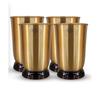 Pure Brass Matt Finish Glass/Tumbler with Black Bottom, Serveware & Drinkware, Ayurveda Healing, Volume-270 ML, Pack of 4