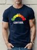 Unisexs Crew Neck Cortisol Meter Gradient Scale Graphic Short Sleeve Cotton Tee Casual Summer Daily Streetwear Loose Basic Wear Top