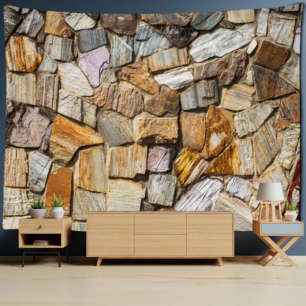 3D печать красочный камень дерево гобелен настенный тапиз хиппи психоделический фон Настенный декор ткань