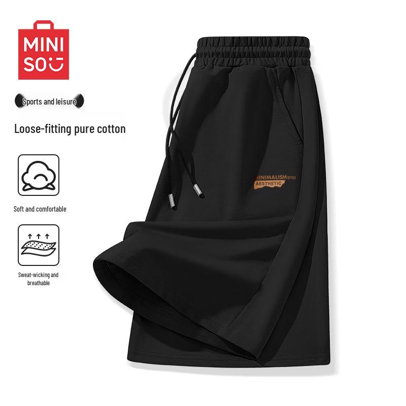 MINISO Мужские легкие спортивные шорты до колена из чистого хлопка
