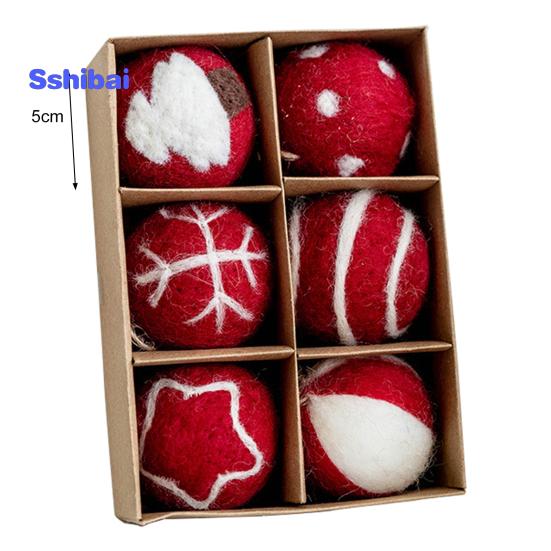 6/36 шт. 3/5 см Рождественский фетровый шар Снежинка Снеговик сплошной цвет небьющиеся многоразовые праздничные украшения Рождественская елка подвесной шар орнамент кулон