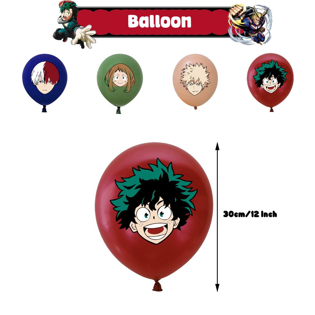 My Heros Academiaed Birthday Themed Party Decorations Balloon Set Tableware Tablecloths Cake Toppers Party Supplies Baby Shower