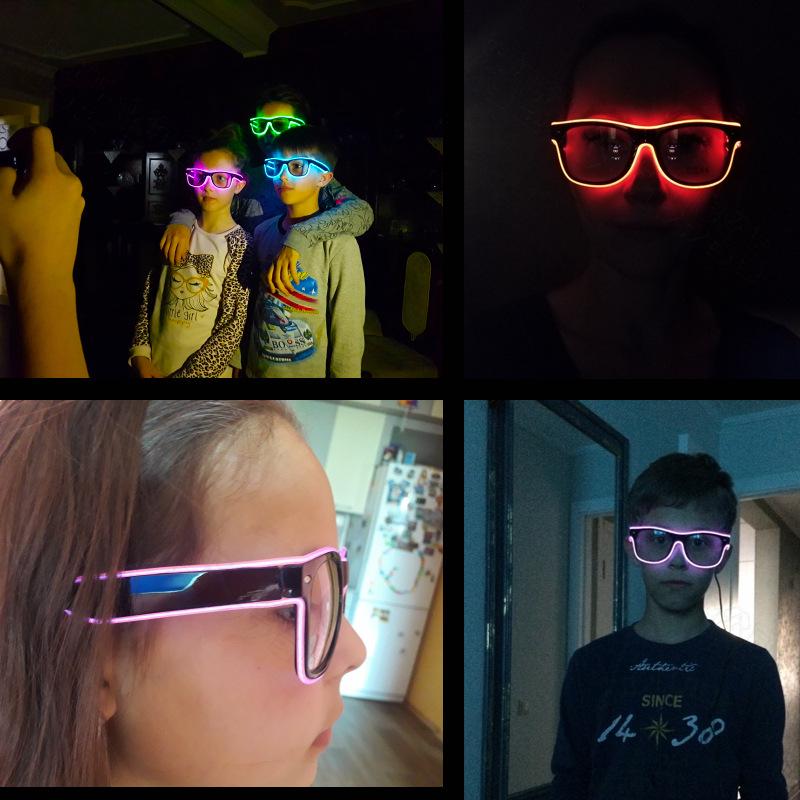 1PC Flashing LED Glasses Luminous Party Decorative Lighting Classic Novelty Gift Bright LED Light Up Party SunGlass