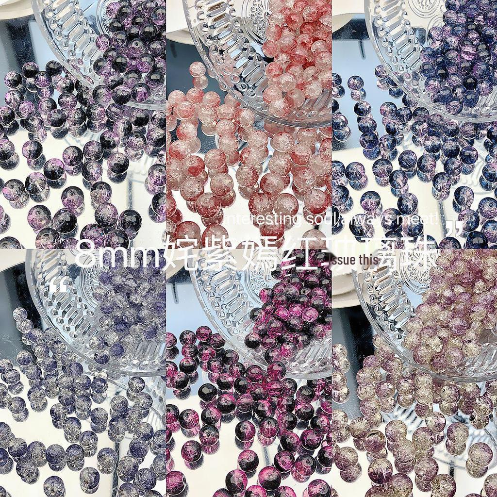Фиолетовые бусины из муранского стекла: Фрагменты имитации нефрита для изготовления украшений своими руками