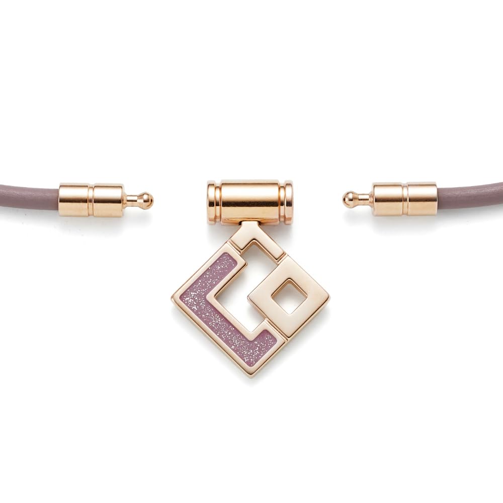 Colantotte TAO Necklace Slim AURA mini Champagne Gold x Lavender Glitter M 43cm