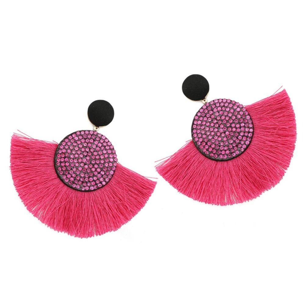 Circular Tassel Earrings Charm Geometric Fringe Earrings Fashion Big Earrings  Valentine's Day