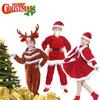 Extravagant Toddler Adult Elk Santa Claus Costume For Xmas Party