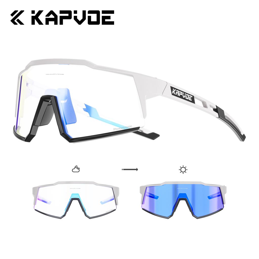 Фотохромные солнцезащитные очки Kapvoe для мужчин, велосипедные очки UV400, прозрачные для горного велосипеда MTB, переходящие, спортивные очки для женщин