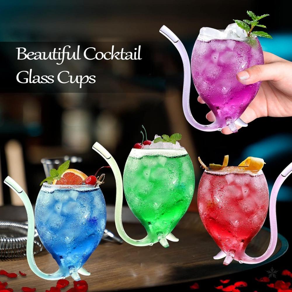 2 шт. бокал для вина «Вампир» 12 унций, креативные бокалы для коктейлей, графины, кружки со встроенной трубочкой для коктейлей, вина, сока, мороженого