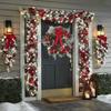 Christmas Porch Sign Set Red  Xmas Hanging Decorations For Home Outdoor Indoor Wall Front Door Decor