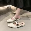 Slippers Women's Spring and Summer 2025 New French Bag Head with Sandals Square Head Thick Heel Fashion High Heels