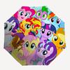 1 шт. Автоматический складной зонт My Little Pony, портативный 3-складной дизайн с 8-реберным железным каркасом, для улицы для фанатов, путешественников, для повседневного использования, подарок для энтузиа