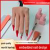 Beginner Nail Art Practice Bendable Detachable Silicone Hand Model with Stand