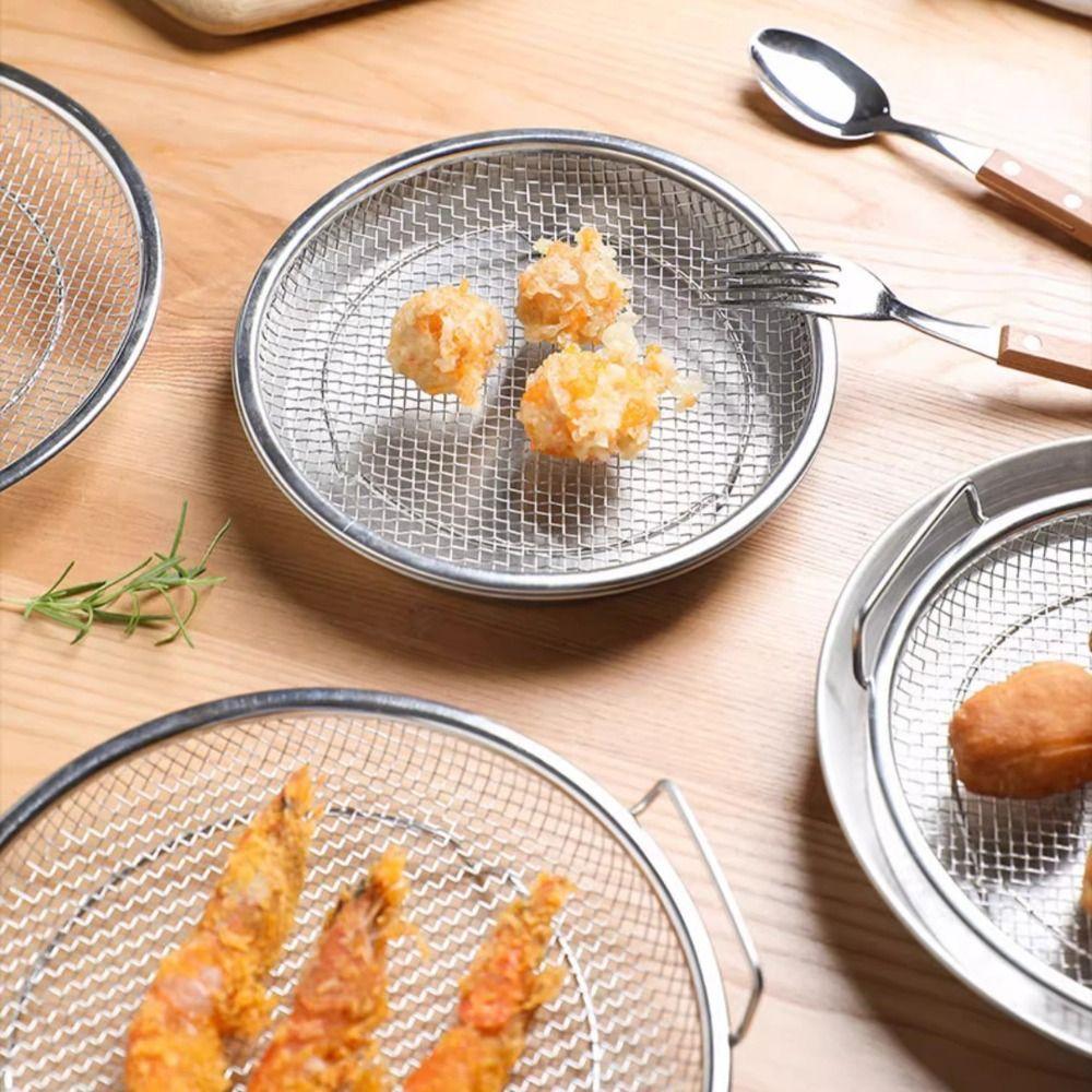 Stainless Steel Tempura Drip Pan Rust-proof Fried Food Draining Rack Oil Filter Tray  Snack