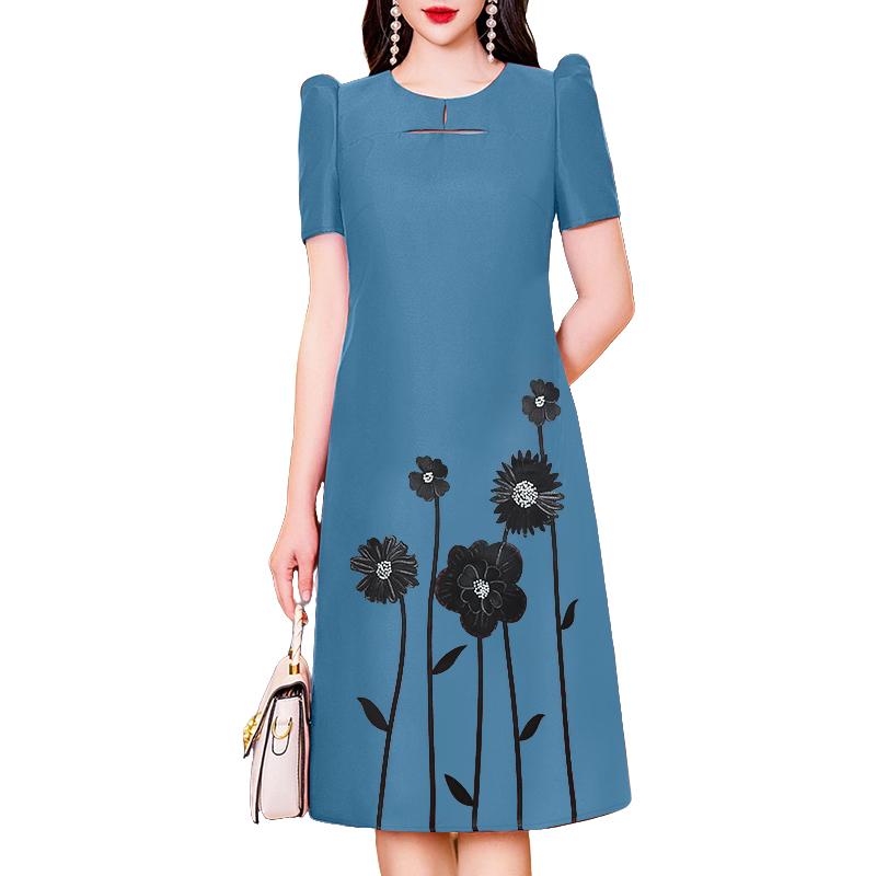 ZANZEA Женское повседневное летнее платье с круглым вырезом, коротким рукавом и принтом