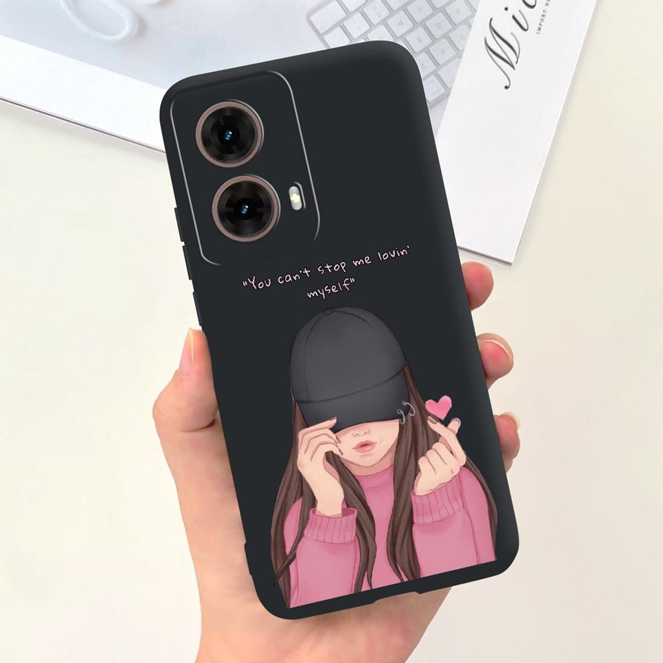 For Motorola Moto G85 Funda Coque 2025 Women New Fashion Pattern Soft Luxury Liquid Silicone Bumper Shell Slim Phone Case Cover