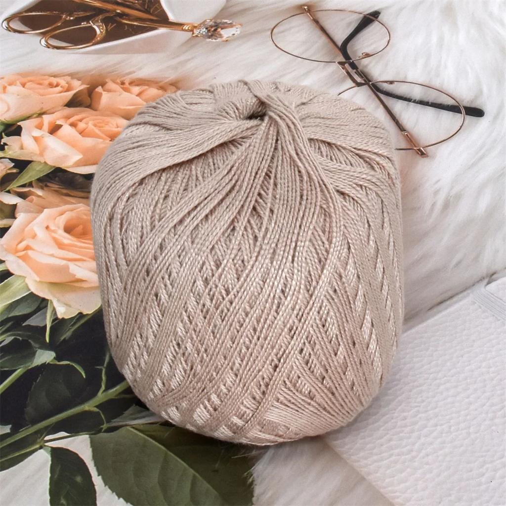 50g/ball Worsted 2 ply Middle Thin 0.8mm 8# Lace Cotton Yarn 100% Cotton Crochet Thread for Hand Knitting Sewing 400m/437yd