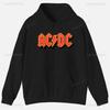 ACDC Printed Unisex Hoodie Plain Clothes Tops Women Long Sleeve Graphic Sweatshirt Quality Clothing Autumn Streetwear Custom Funny