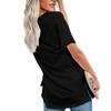 Women's Fashion Casual V-Neck Solid Color Flowy Loose Short-Sleeved T Shirt Top