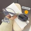 Fashion Oval Frame Photochromic Myopia Glasses Unisex Color Changing Minus Diopter Eyeglasses Vintage Outdoor Sunglasses for Men Women