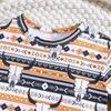 Infant Baby Cow Skull Stripe Geometric Print Romper Casual Style Short Sleeve Jumpsuit